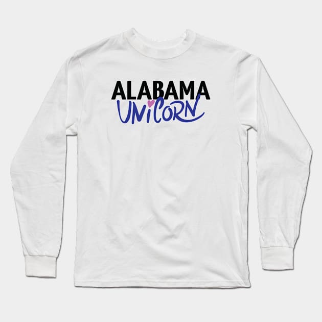 Alabama Unicorn Long Sleeve T-Shirt by ProjectX23Red